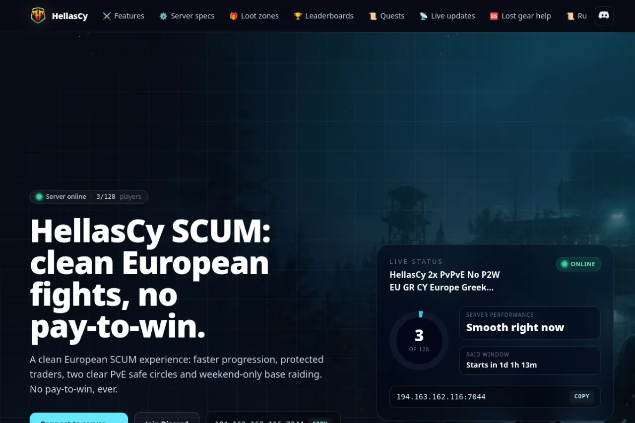 HellasCy SCUM — live preview