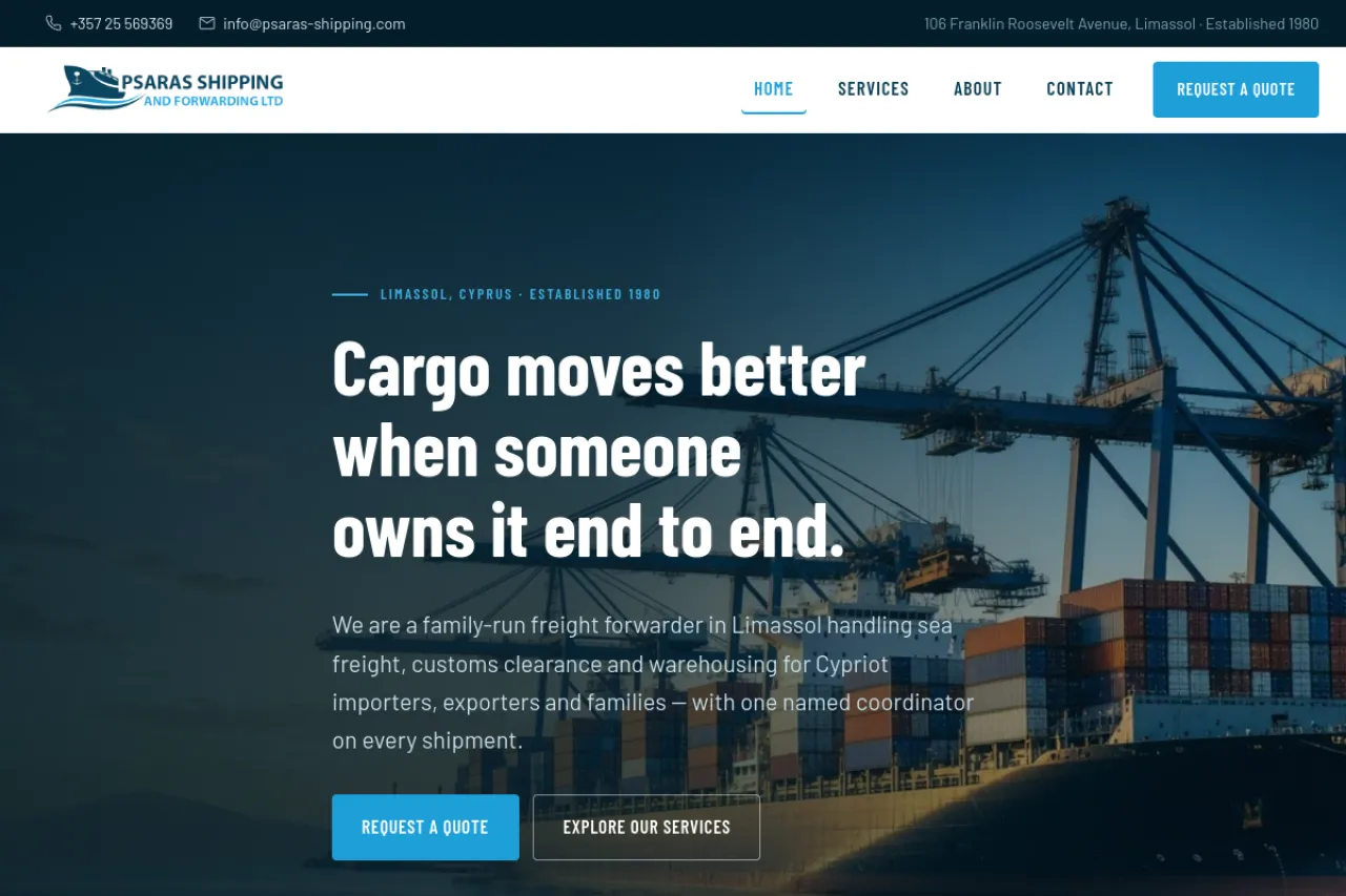 Psaras Shipping — Διαμεταφορές & εκτελωνισμοί